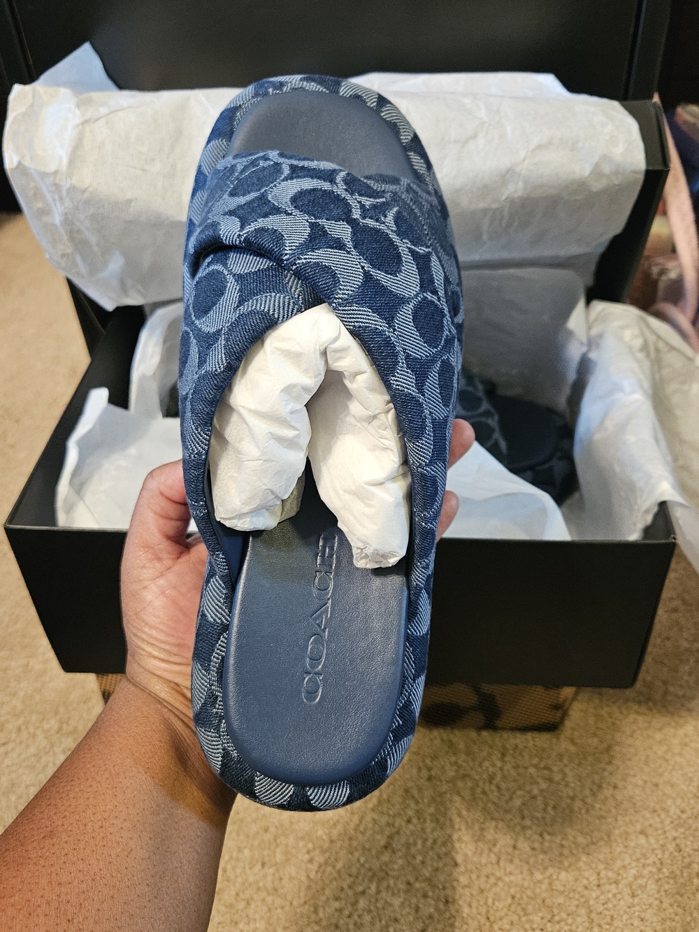Coach Penelope Signature C Denim Sandal - Picture 7 of 16